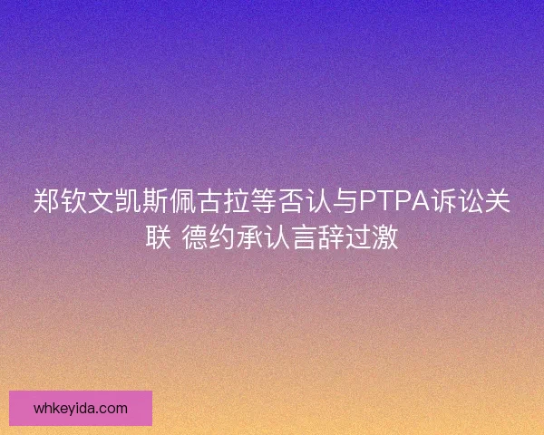 郑钦文凯斯佩古拉等否认与PTPA诉讼关联 德约承认言辞过激